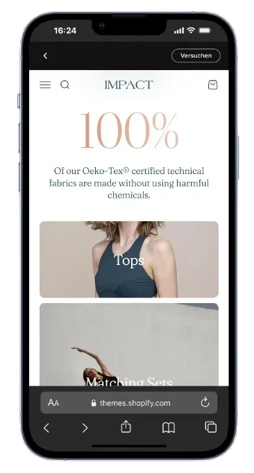 Impact Theme Balance Style - Ideal für Fashion und Lifestyle Brands mit ausdrucksstarken Visuals