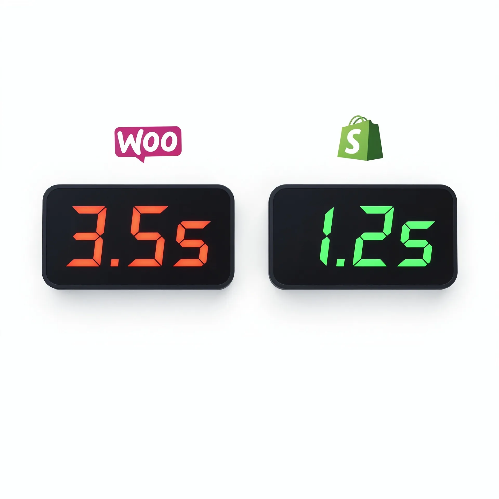 Geschwindigkeitsvergleich WooCommerce vs Shopify - Shopify ist im Durchschnitt deutlich schneller